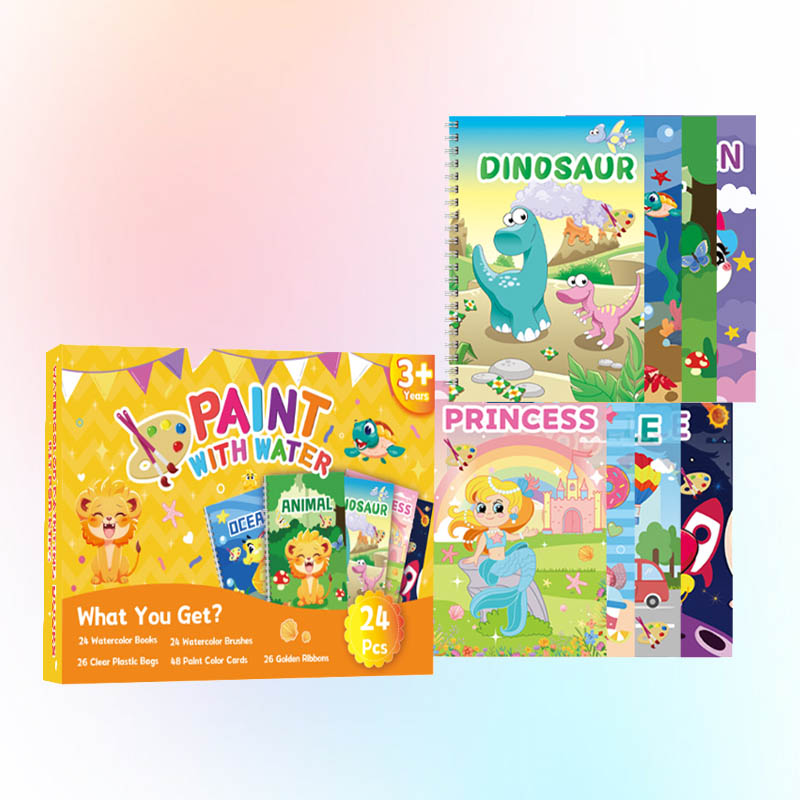 Set Buku Mewarnai Cat Air Saku 24 Pak