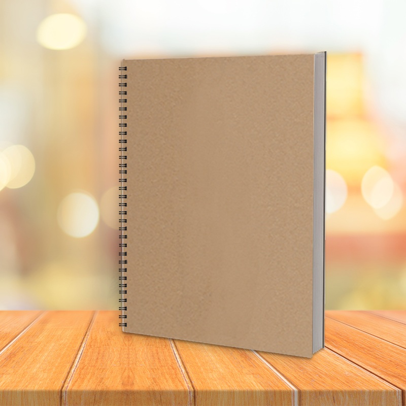 Buku Sketsa Kertas Kraft Spiral Samping