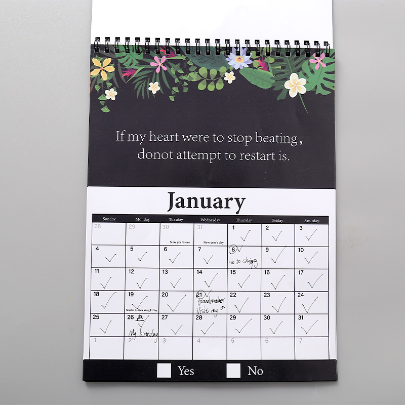Kalender Kertas Tebal Berikat Spiral