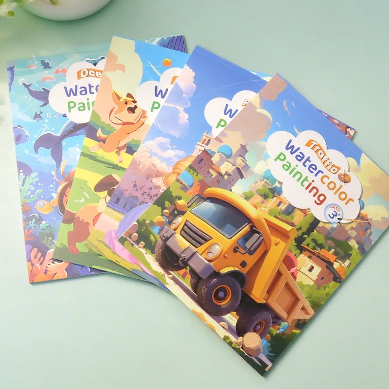Buku Mewarnai Cat Air Pola Tema